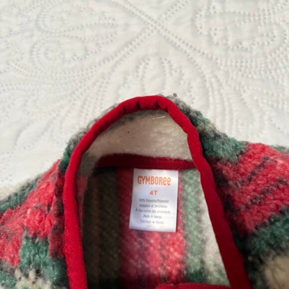 Gymboree Plaid Sherpa Fleece Half Zip Pullover Sweatshirt Size 4T - Picture 5 of 5